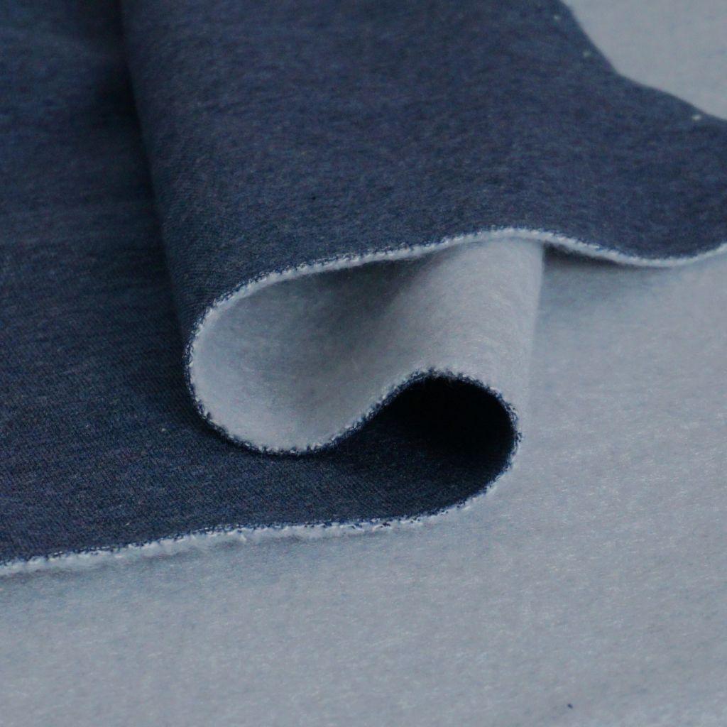 Heavy Sweat Stoff 82% CO uni jeansblau meliert